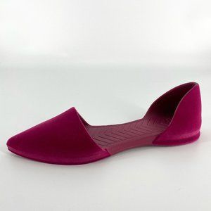 Native Audrey Velvet D'Orsay Pointed Root Red Flats